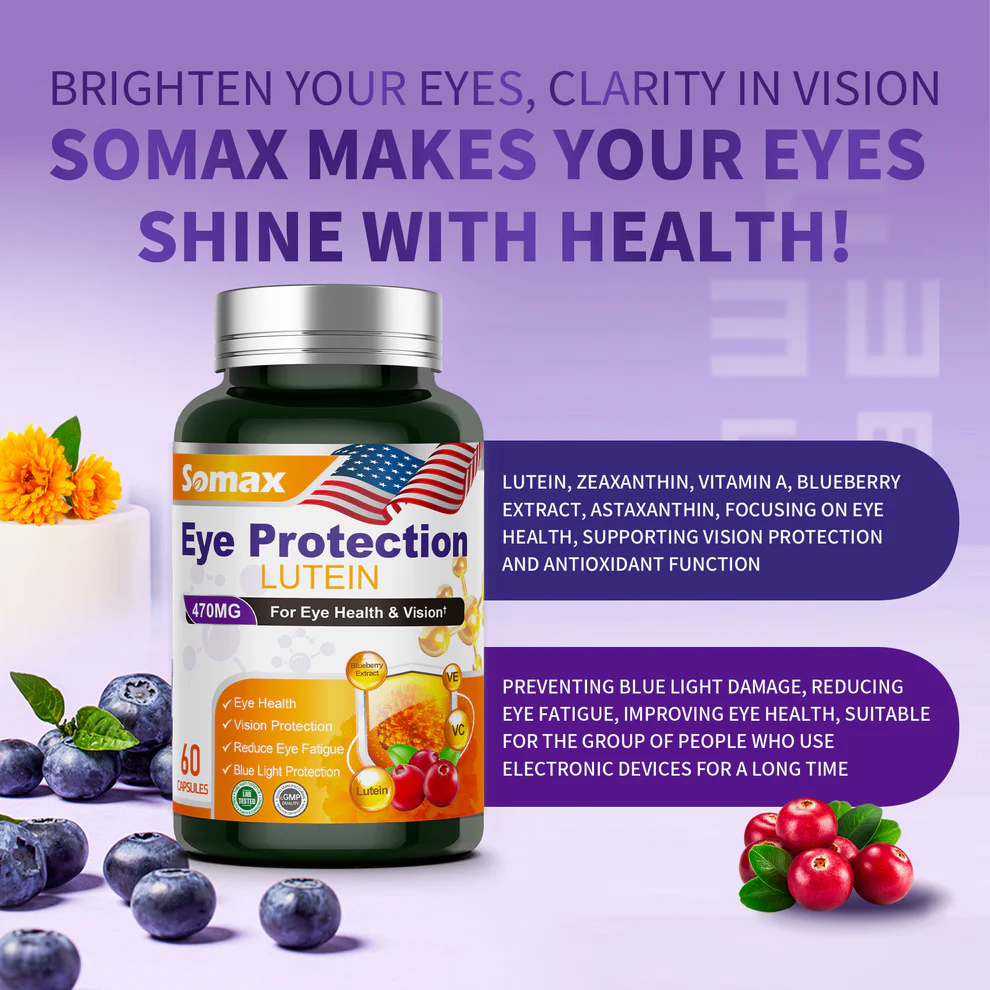 Somax Eye Protection Lutein DHA ingredient label - eye nutrition supplement