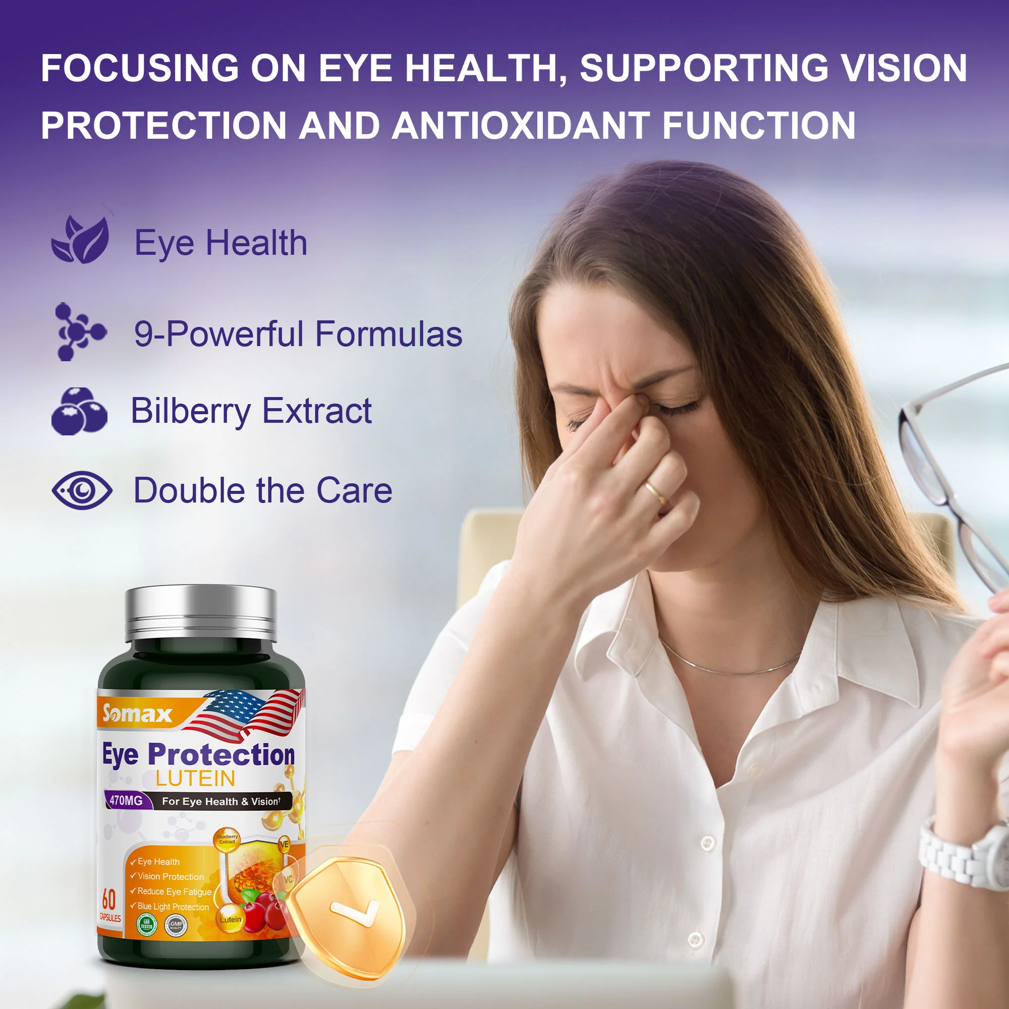 Somax Eye Protection Lutein Gluten-Free certification - healthy choice