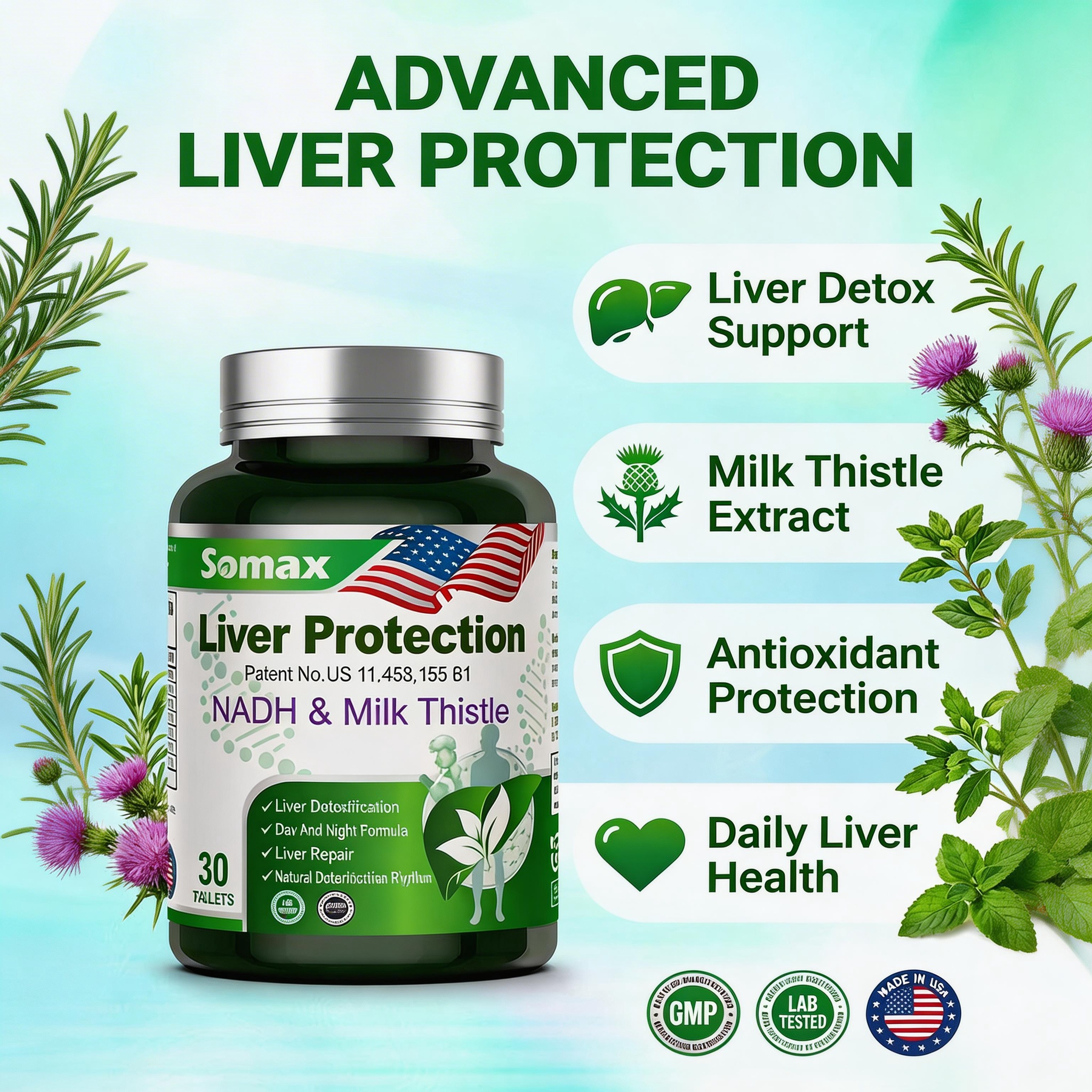 Somax Liver Protection full view - Milk Thistle liver protection