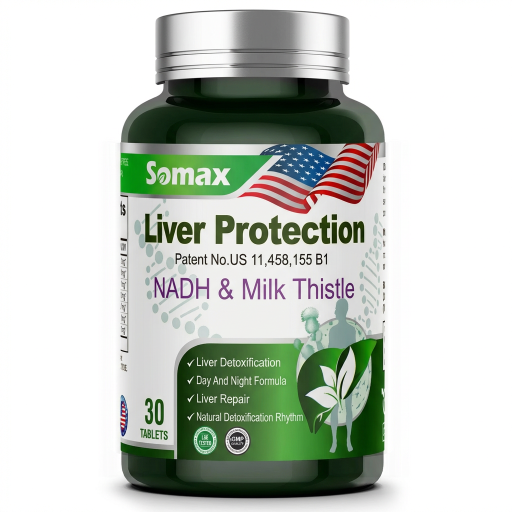 Somax Liver Protection NADH Milk Thistle front packaging - liver health capsules