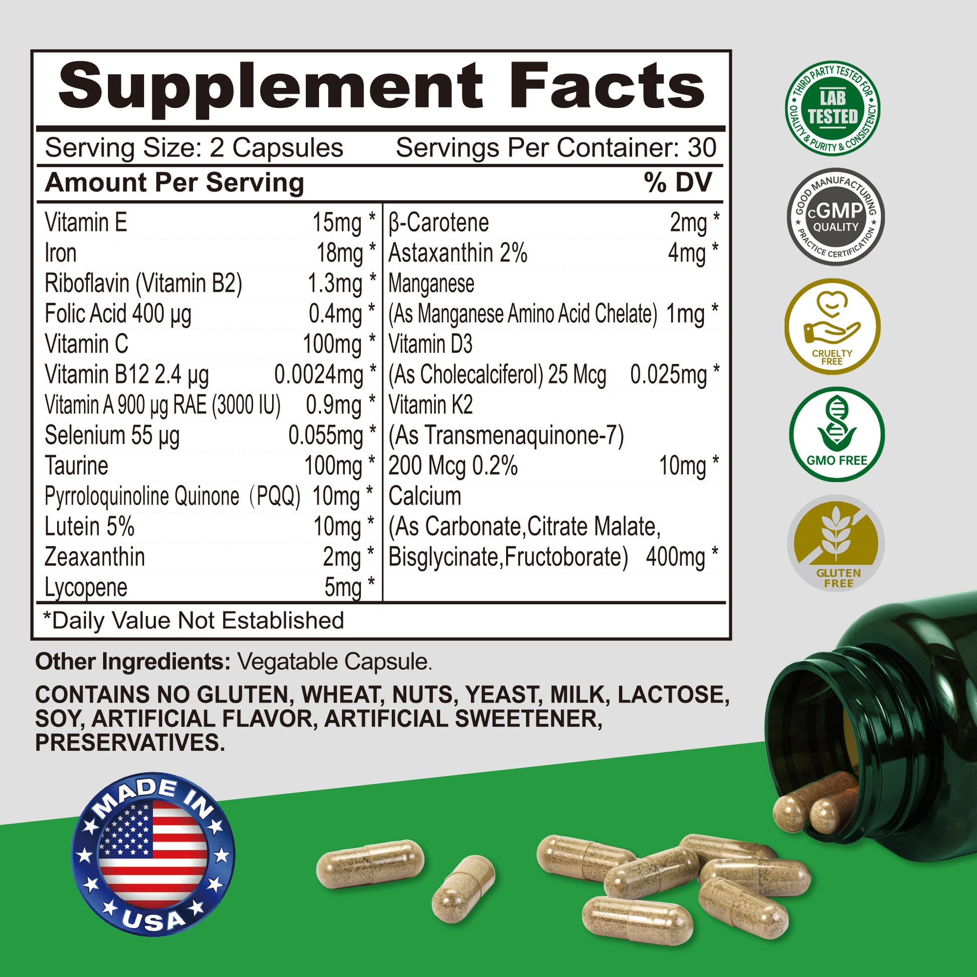 Somax Overall Nutrient Gluten-Free certification - healthy choice